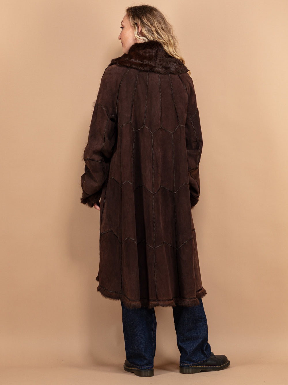 Vintage 70's Women Rabbit Fur Coat in Brown - NorthernGrip