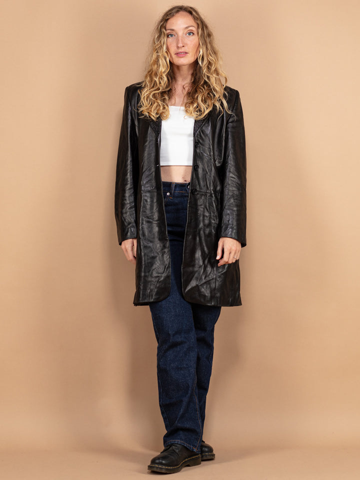 Vintage 90's Women Longline Blazer Jacket in Black - NorthernGrip