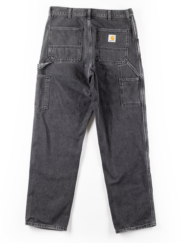 Vintage 00's Carhartt Double Knee Carpenter Pants Black Washed Workwear 32x34