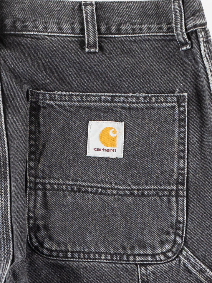 Vintage 00's Carhartt Double Knee Carpenter Pants Black Washed Workwear 32x34