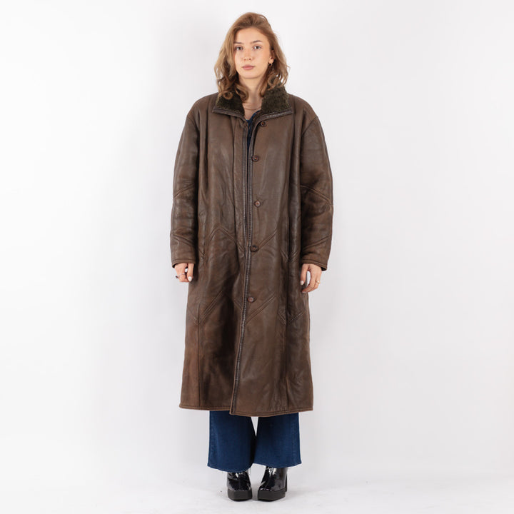 Vintage 80's Women Sheepskin Coat in