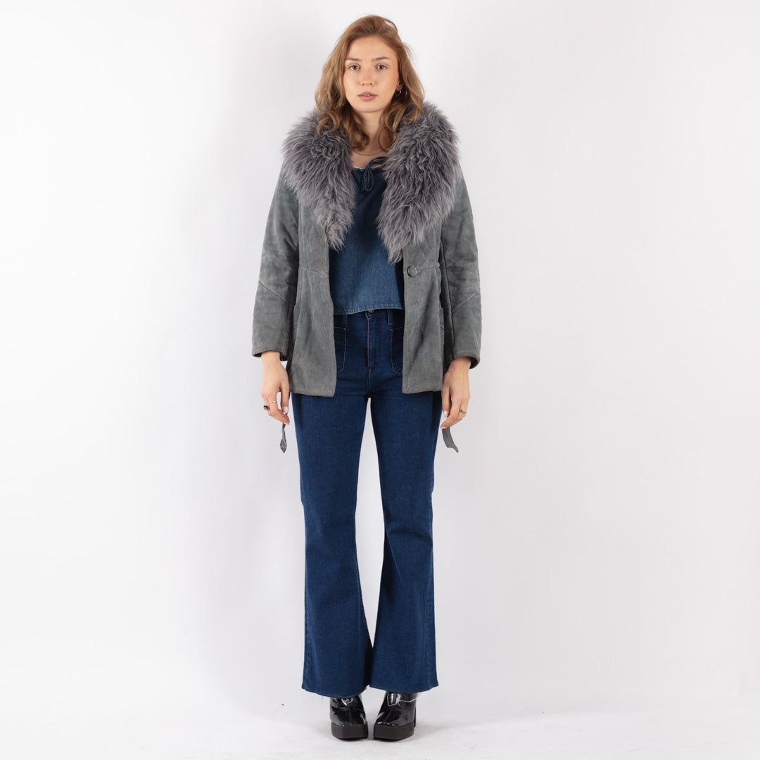 Vintage 70's Penny Lane Suede Jacket in Gray