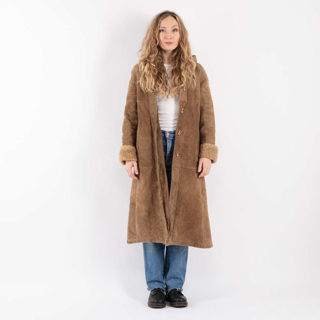 Vintage 80's Women Sheepskin Coat in BeigeV9035