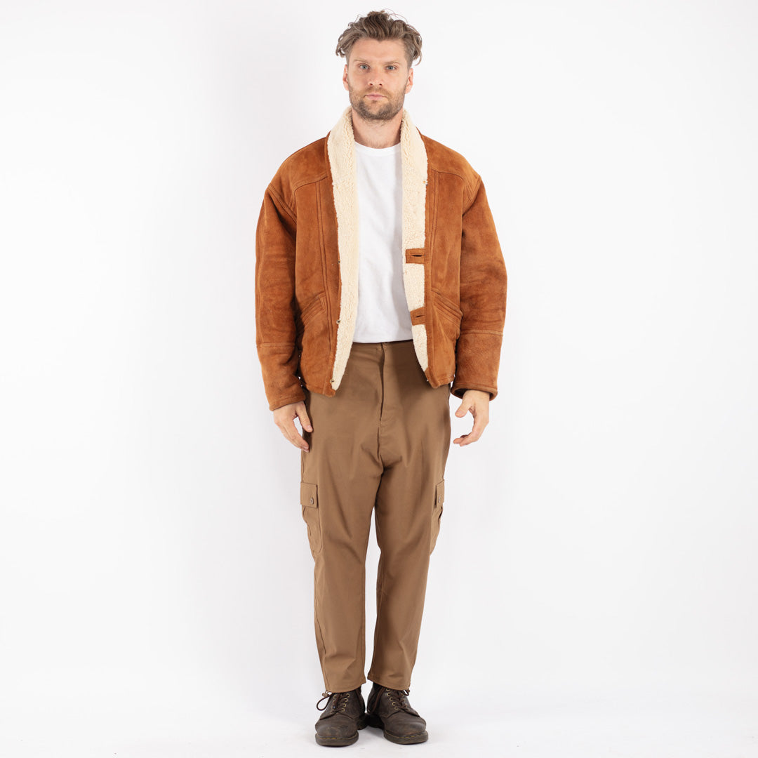 Vintage Women Shearling Jacket in Brown