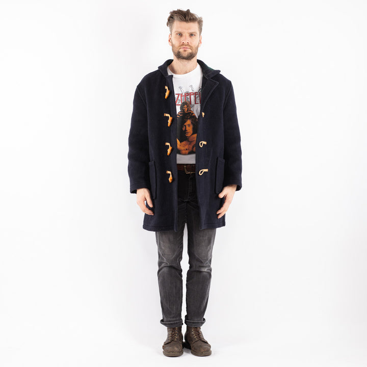 Vintage Men Wool Coat in Blue