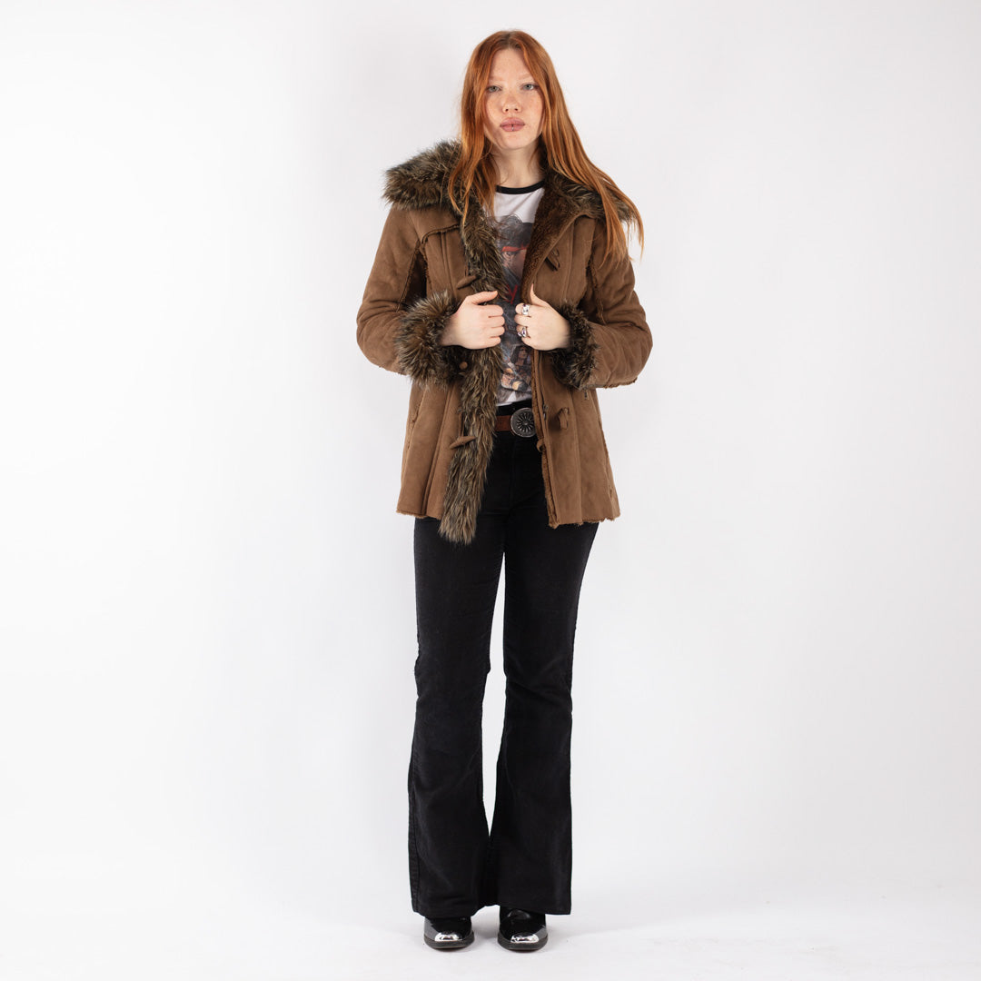 Vintage 00's Women Faux Sheepskin Coat in