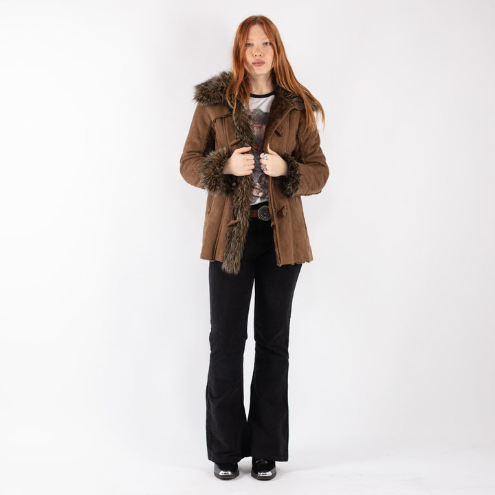 Vintage 00's Women Faux Sheepskin Coat in