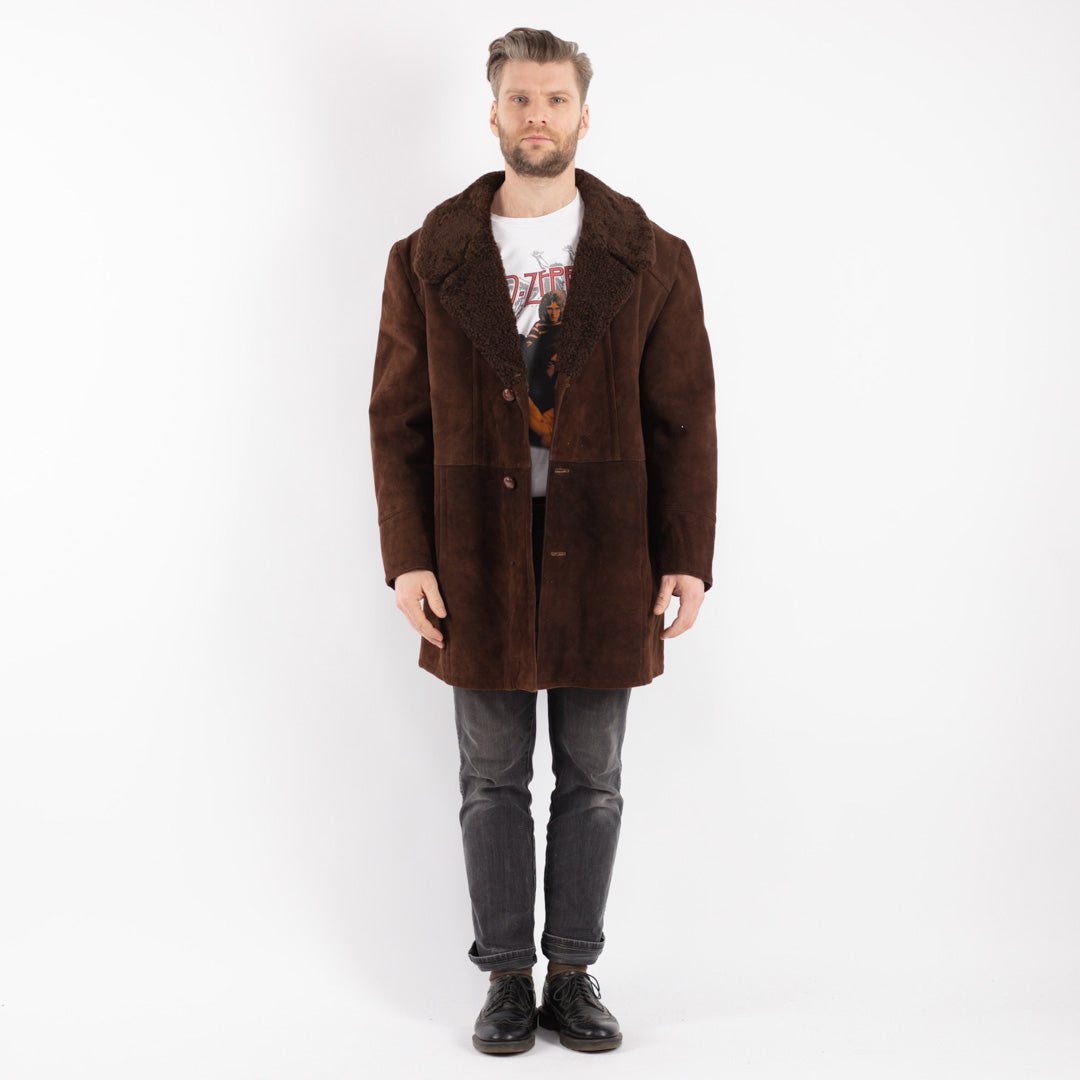 Vintage 70's Men Sheepskin Coat in BrownZ350
