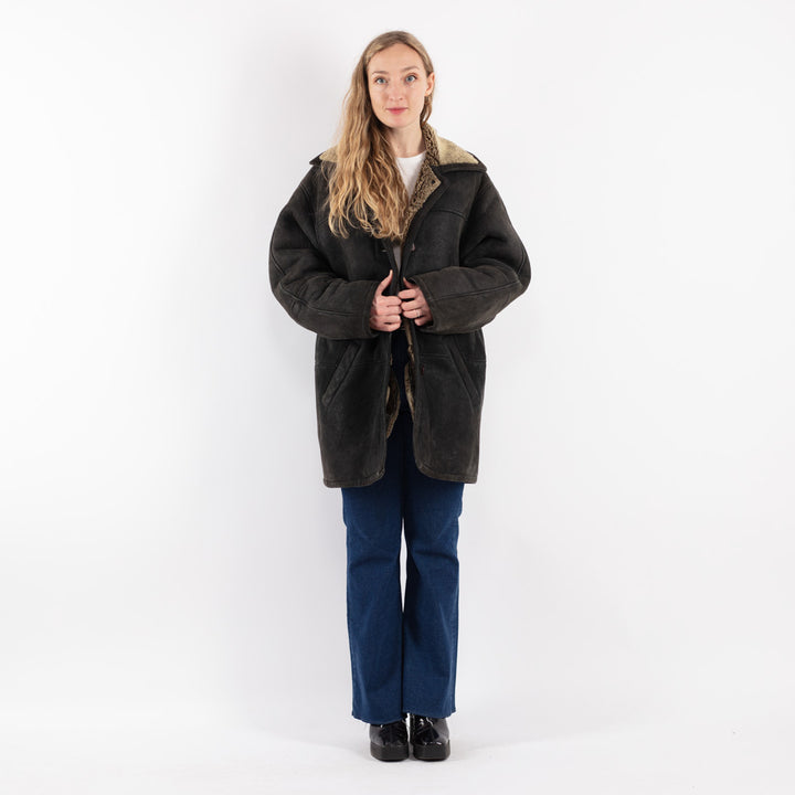 Vintage 90's Women Sheepskin in Black