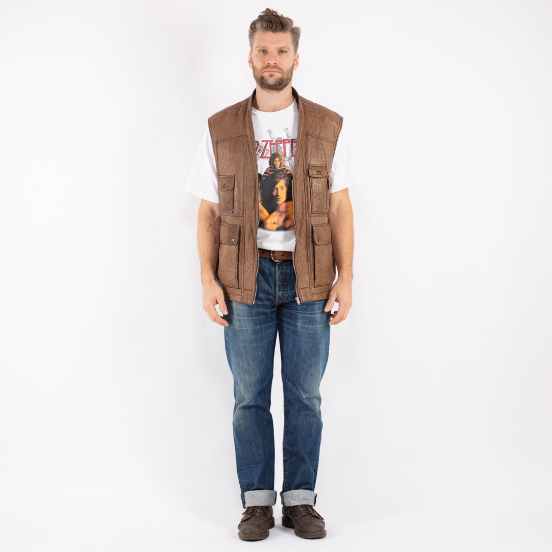 Vintage 80's Men Sheepskin Vest in Beige - NorthernGrip