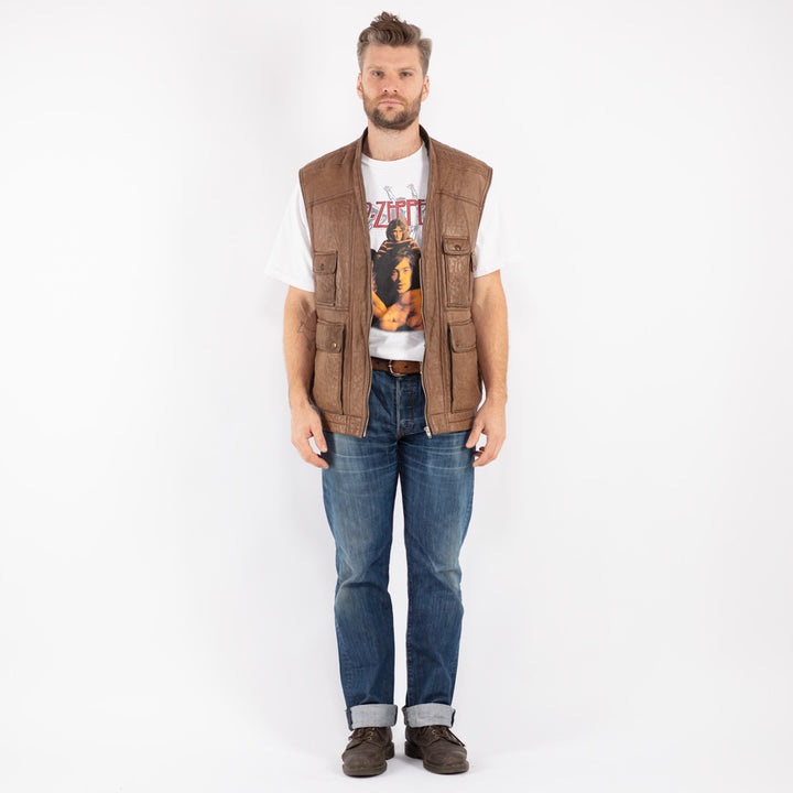Vintage 80's Men Sheepskin Vest in Beige - NorthernGrip