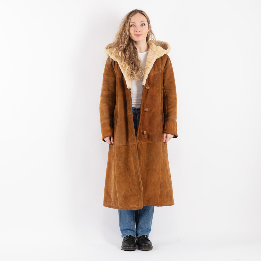Vintage 70's Women Sheepskin Coat in BrownV9041