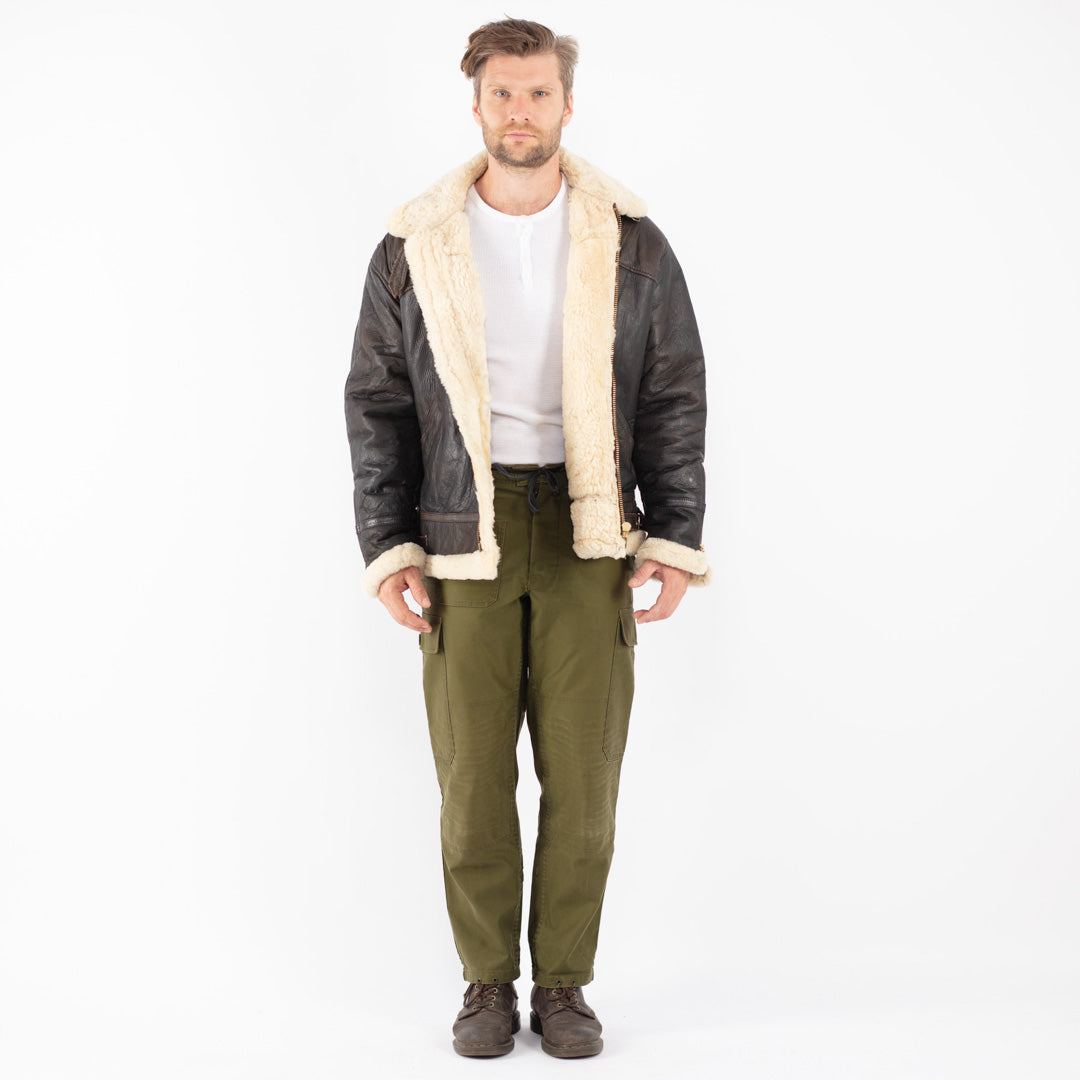 Vintage 70's Men Sheepskin Jacket in Brown