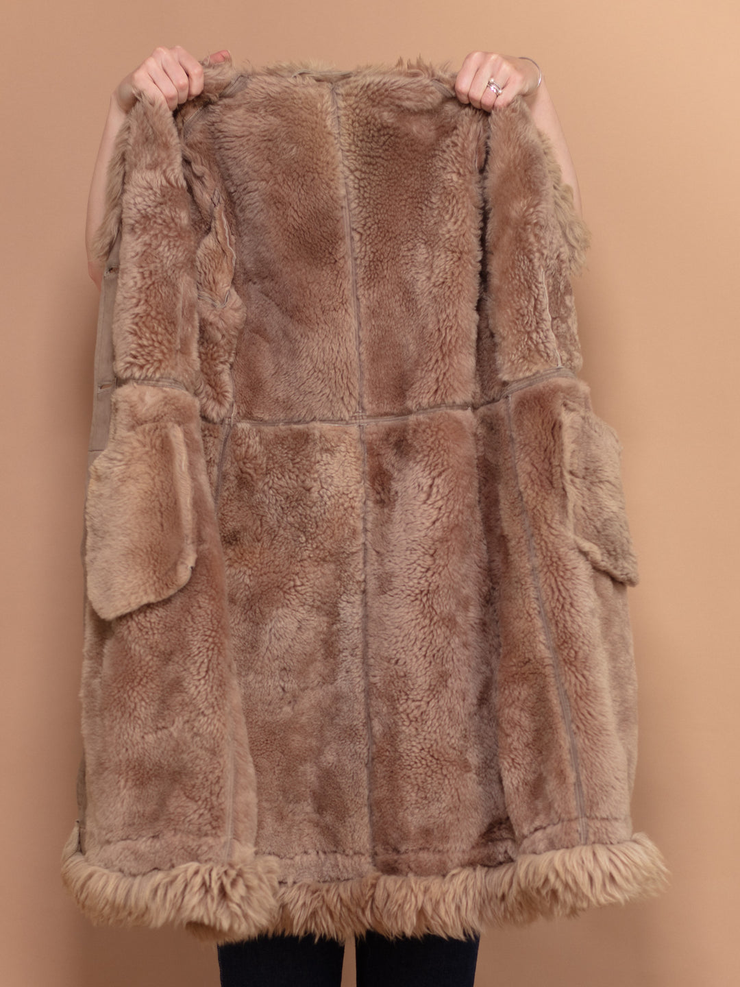 Vintage 70's Women Penny Lane Shearling Coat in Beige - NorthernGrip