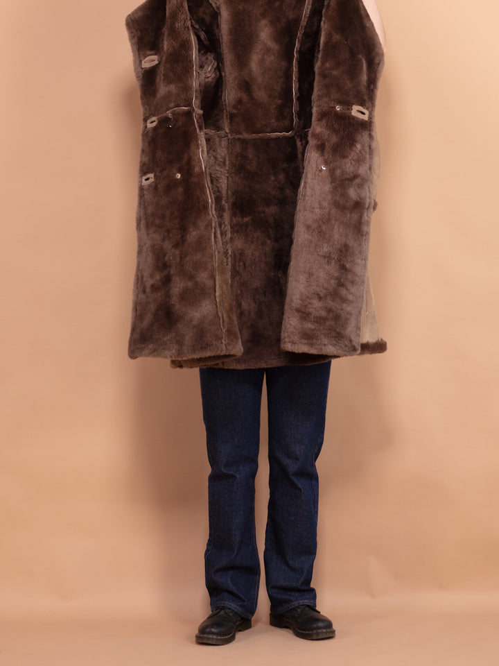 Vintage 70's Women Sheepskin Coat in Beige - NorthernGrip
