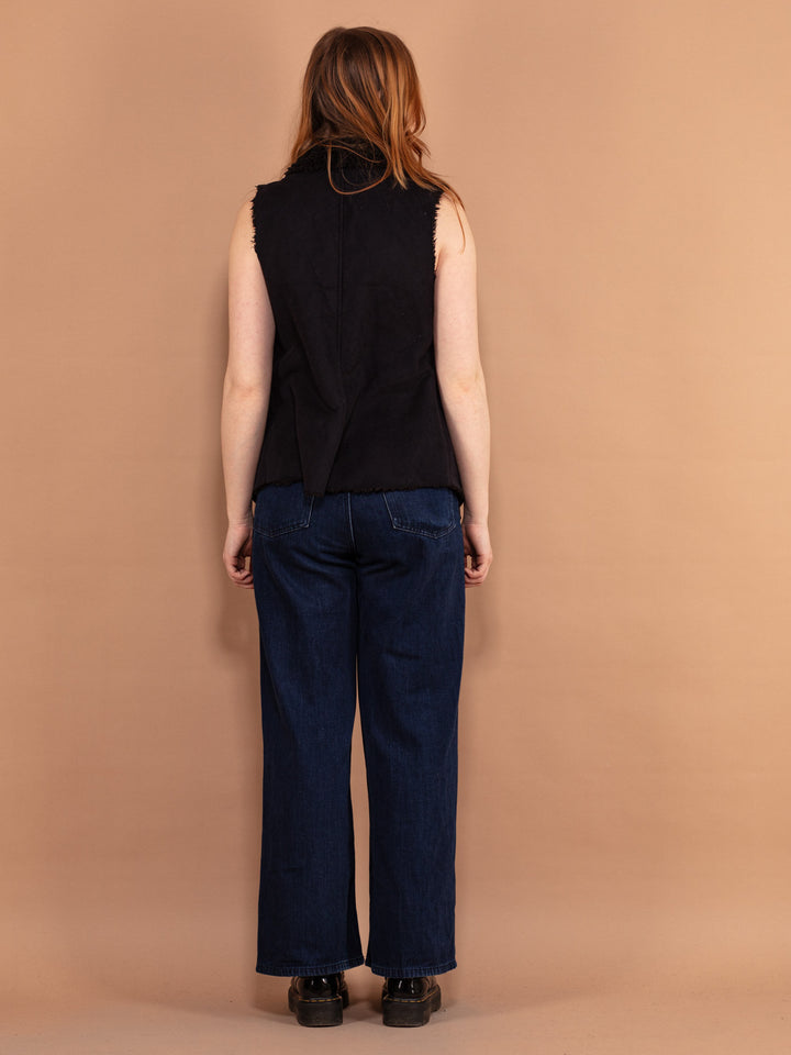 Vintage 00's Women Sherpa Vest in Black - NorthernGrip