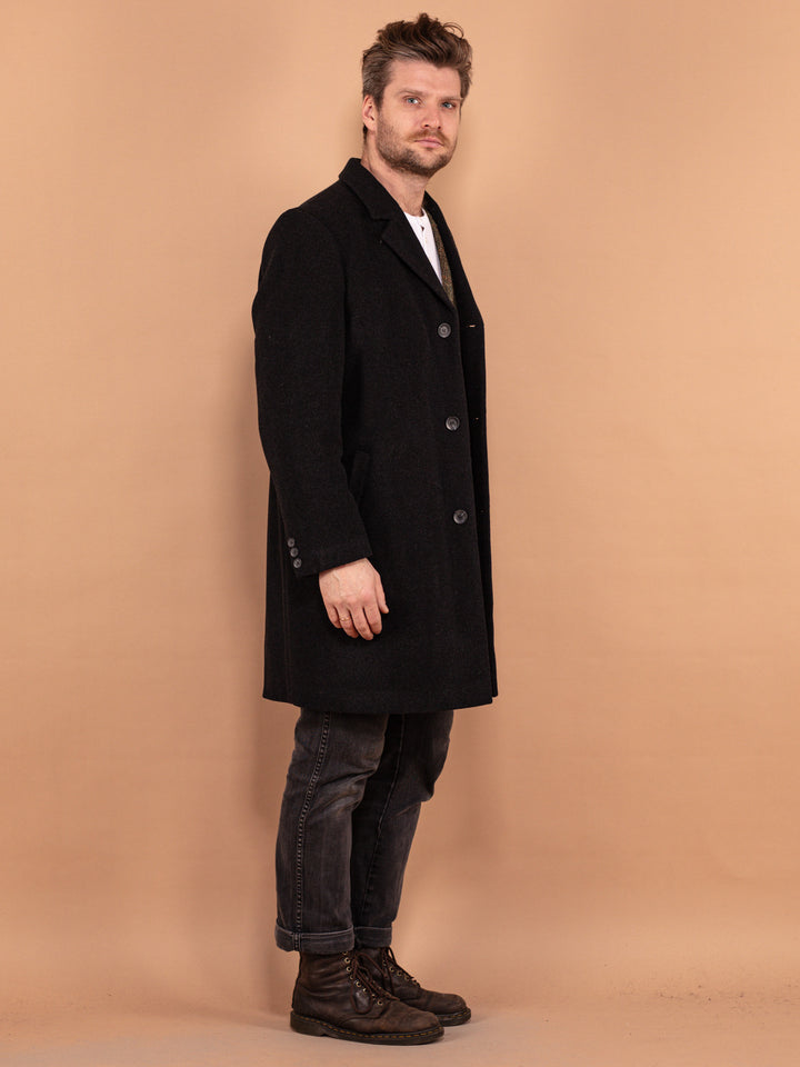 Vintage 00's Men Classic Wool Blend Coat in Grey - NorthernGrip