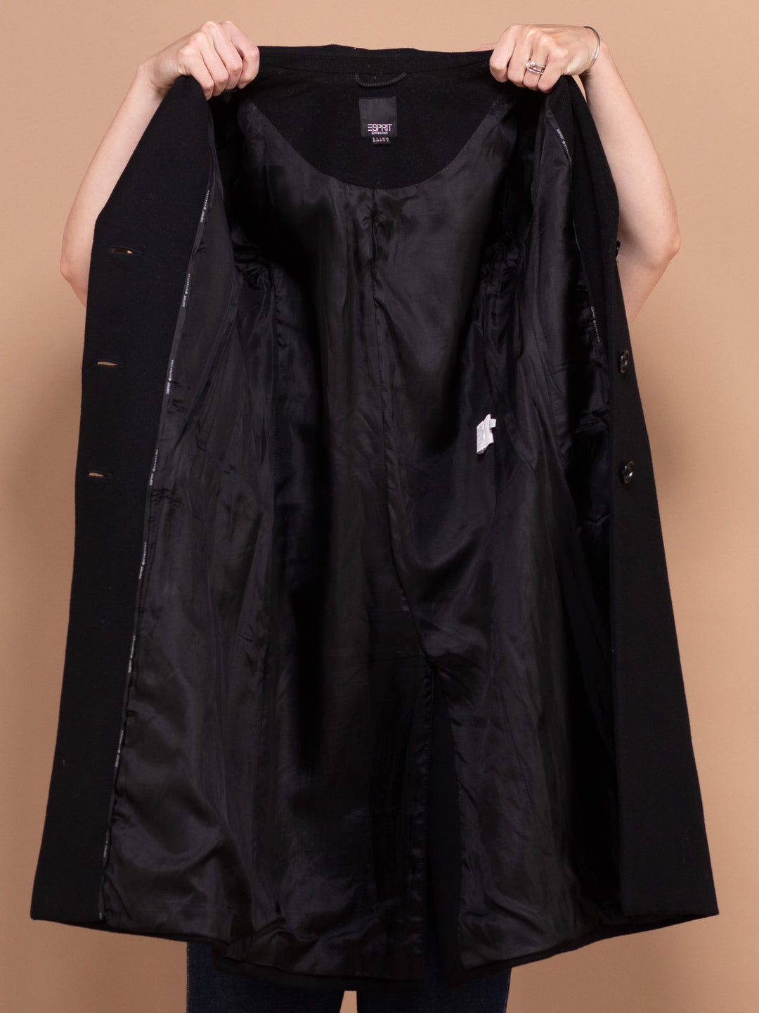 Vintage 00's Women Cashmere and Wool Blend Coat in Black - NorthernGrip