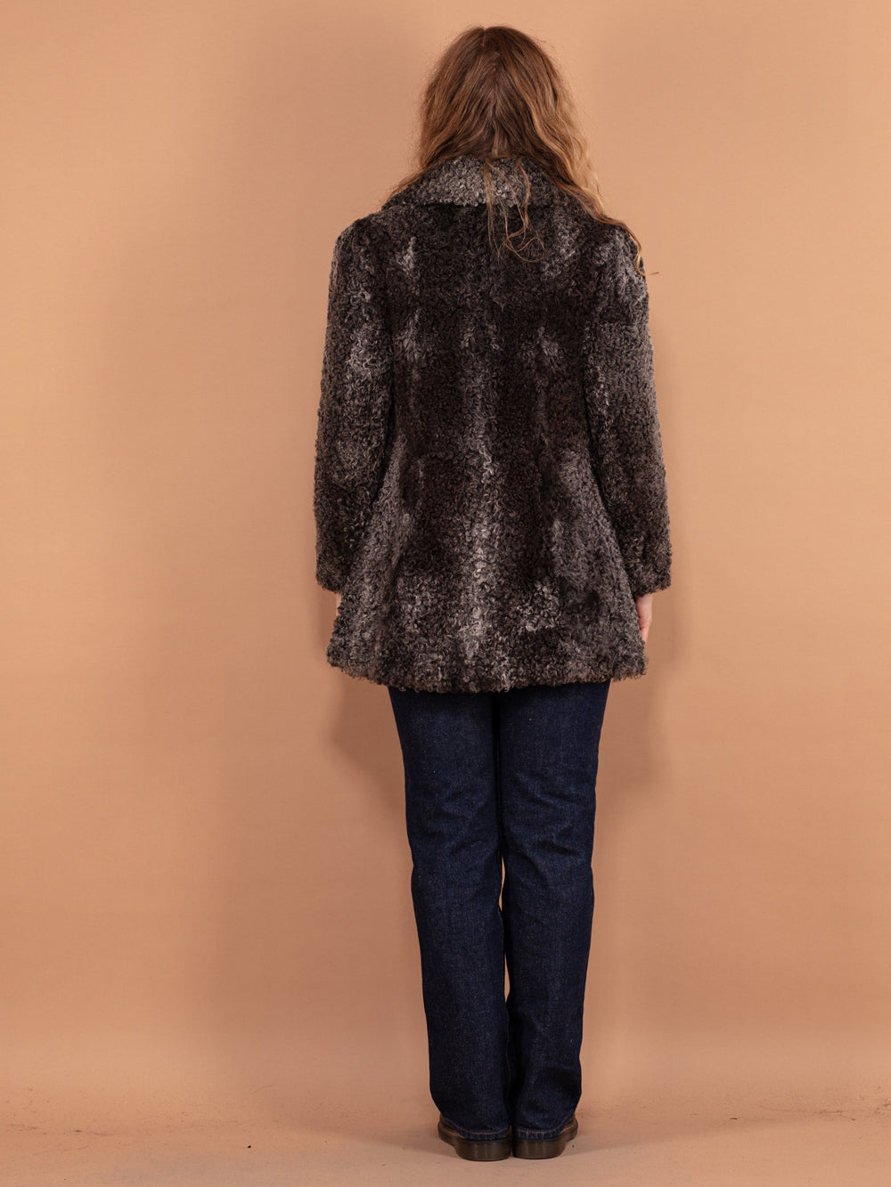 Vintage 60's Women Karakul Fur Coat in Grey - NorthernGrip