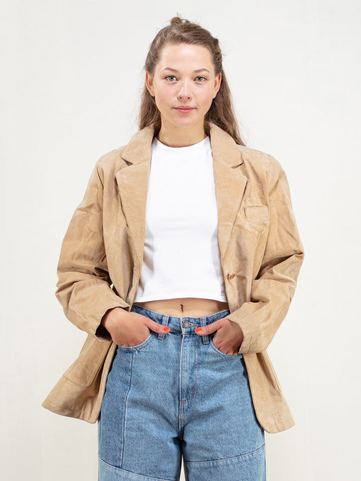 Vintage 70's Women Suede Blazer Jacket - NorthernGrip