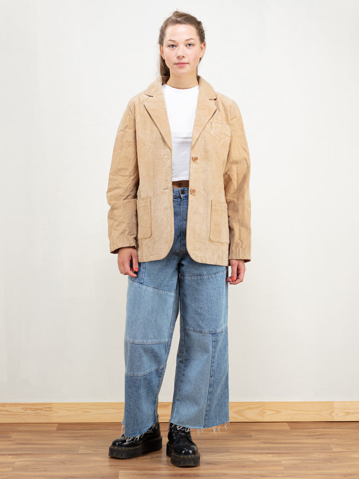 Vintage 70's Women Suede Blazer Jacket - NorthernGrip