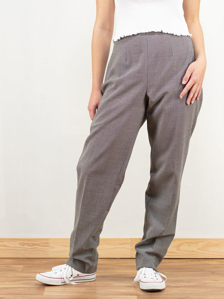 Vintage 90's Houndstooth Grey Pants Women - NorthernGrip