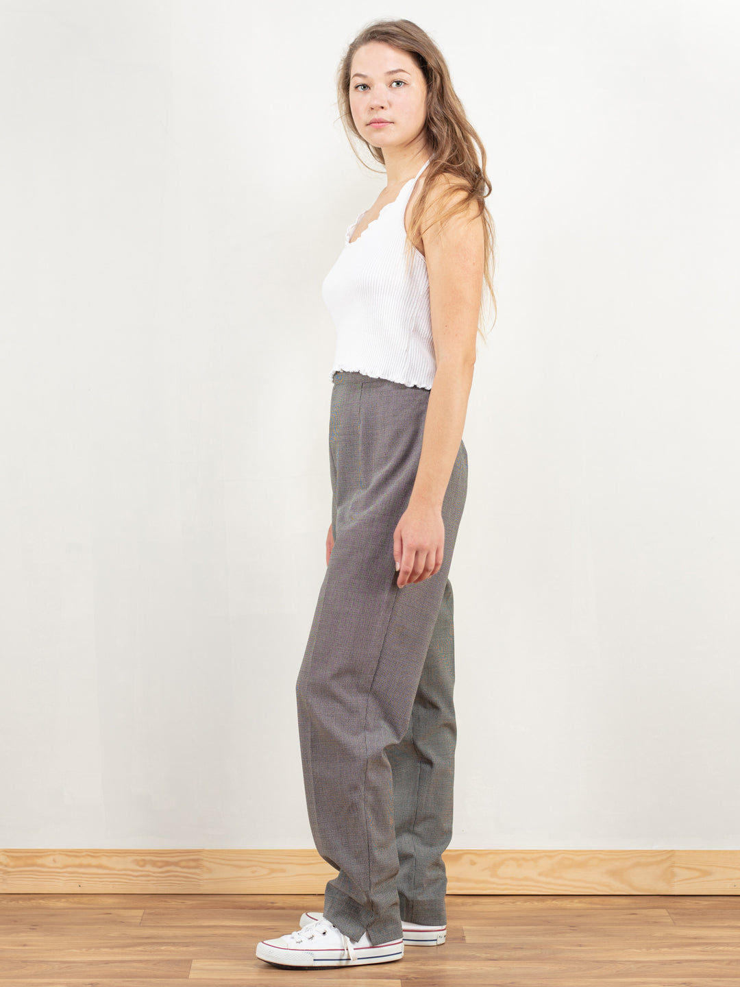 Vintage 90's Houndstooth Grey Pants Women - NorthernGrip