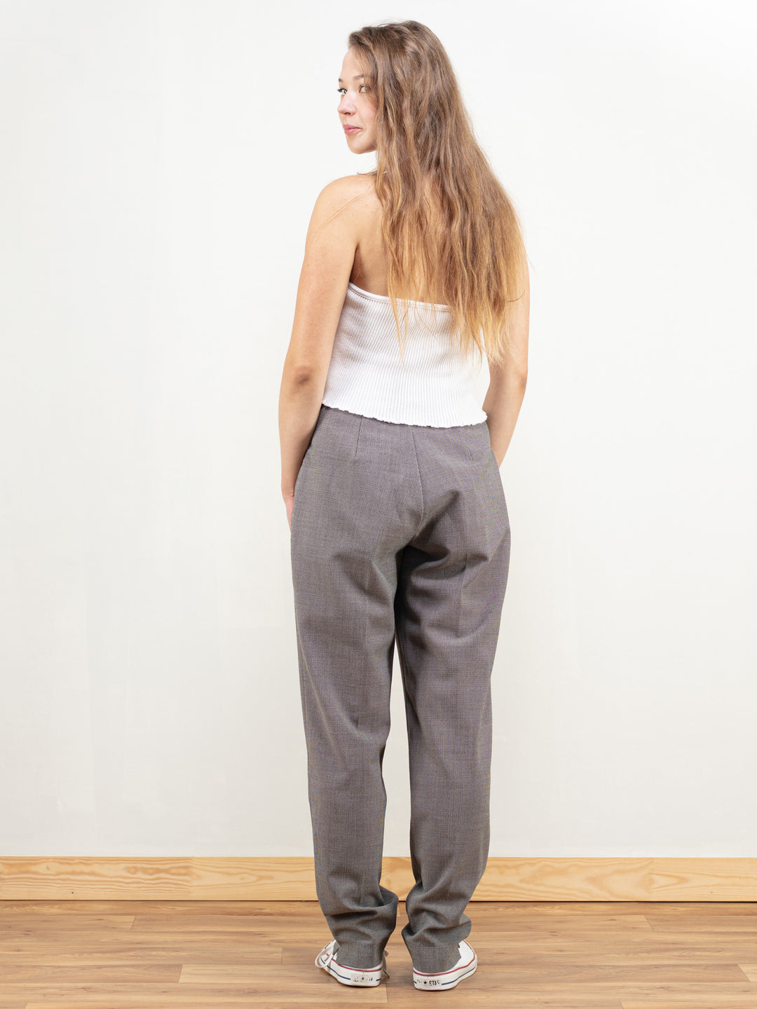 Vintage 90's Houndstooth Grey Pants Women - NorthernGrip