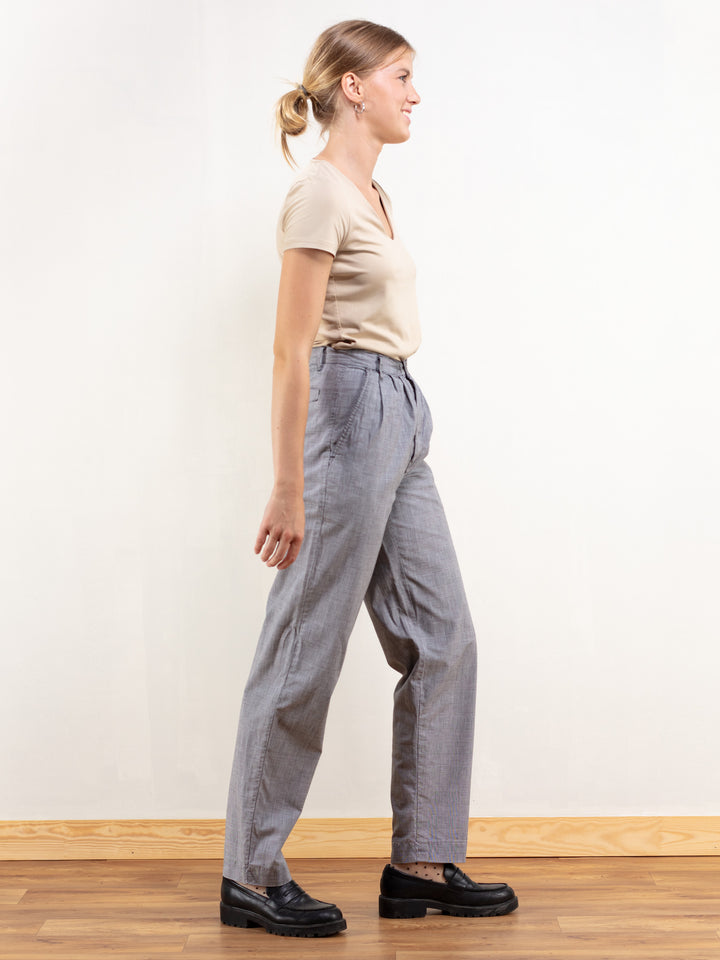 Vintage 90's Plaid Women Casual Pants - NorthernGrip