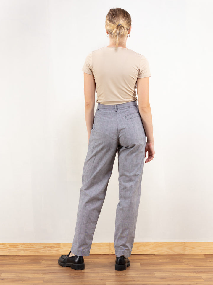 Vintage 90's Plaid Women Casual Pants - NorthernGrip