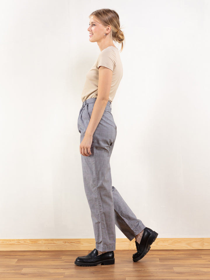 Vintage 90's Plaid Women Casual Pants - NorthernGrip