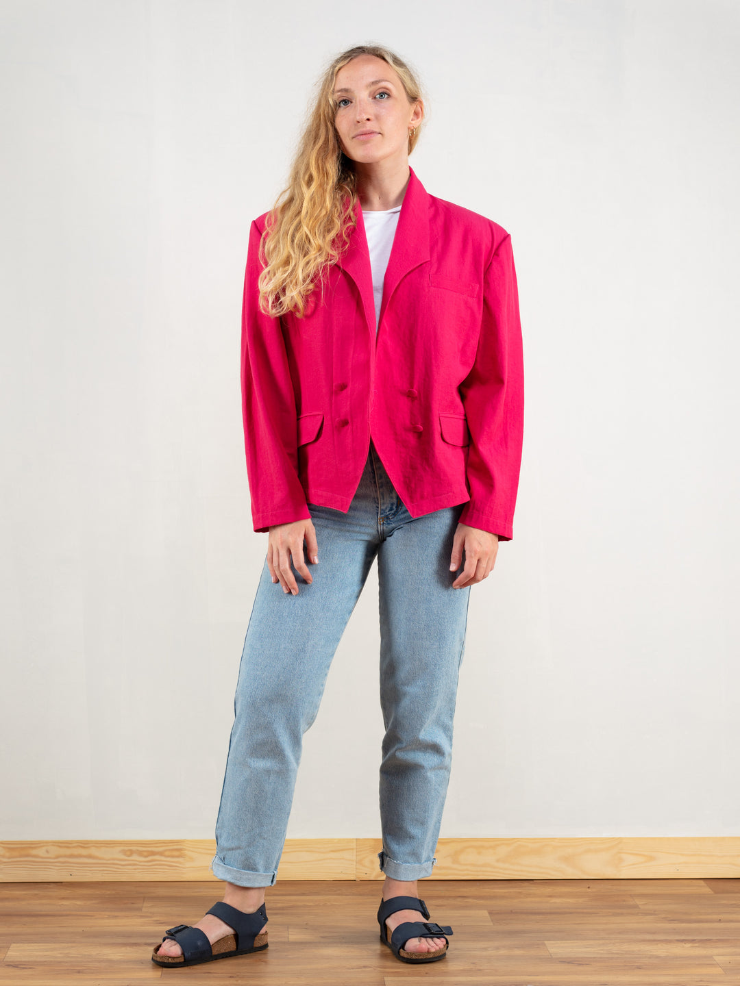 Vintage 90's Women Pink Blazer Jacket - NorthernGrip