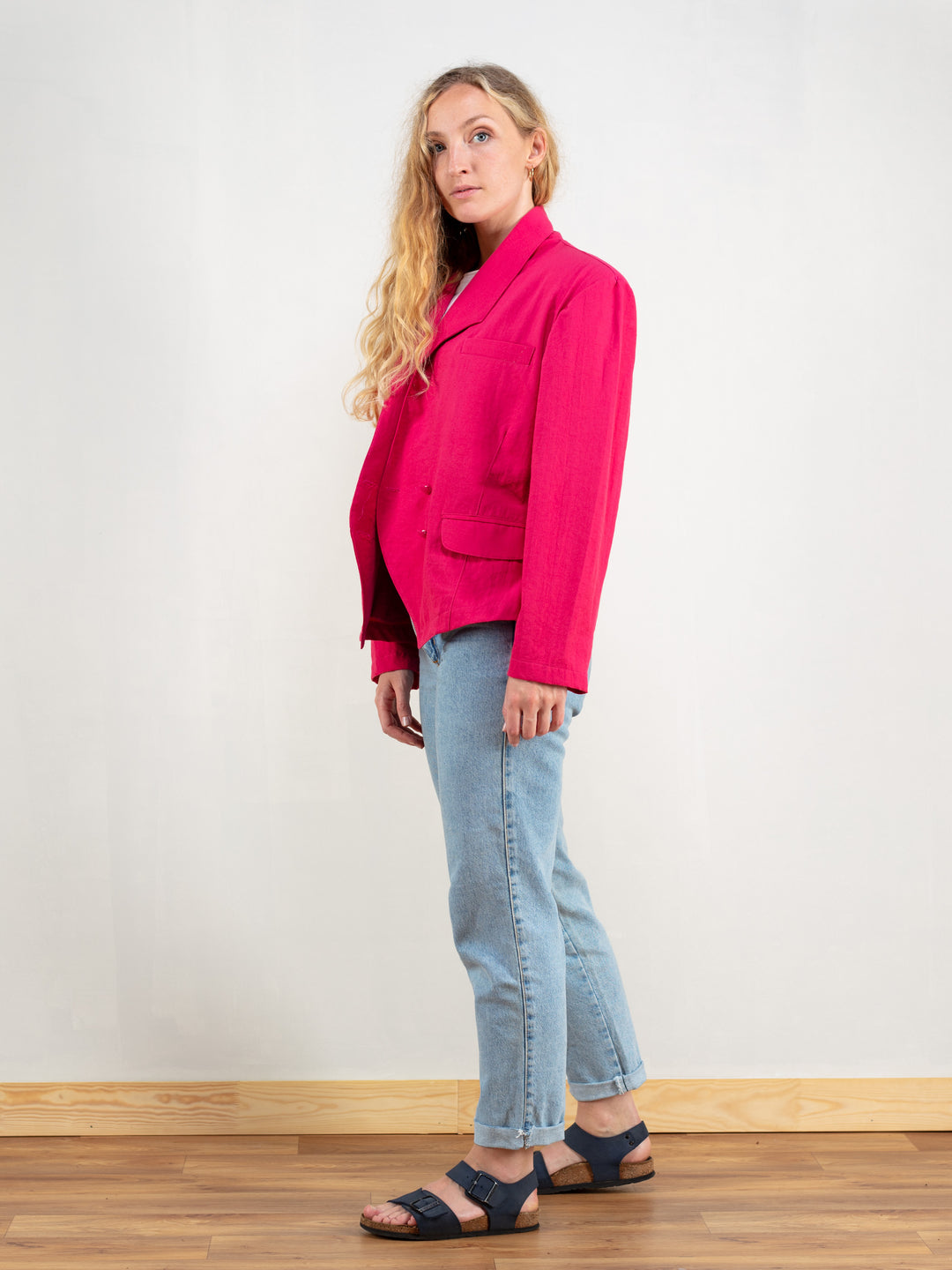Vintage 90's Women Pink Blazer Jacket - NorthernGrip