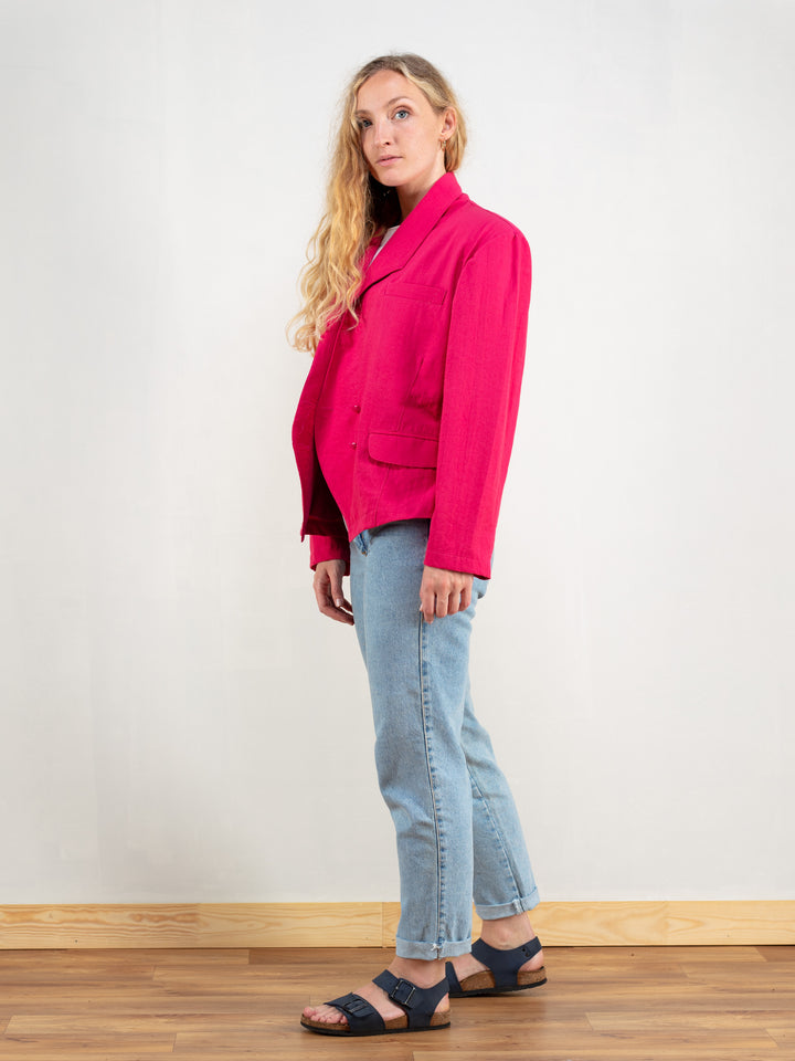 Vintage 90's Women Pink Blazer Jacket - NorthernGrip