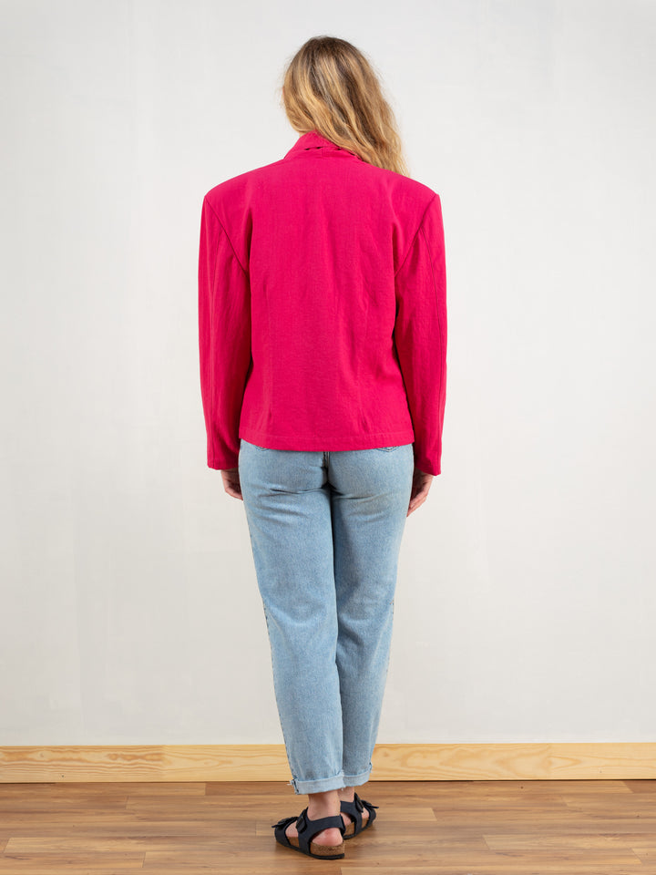 Vintage 90's Women Pink Blazer Jacket - NorthernGrip