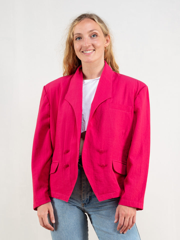 Vintage 90's Women Pink Blazer Jacket - NorthernGrip