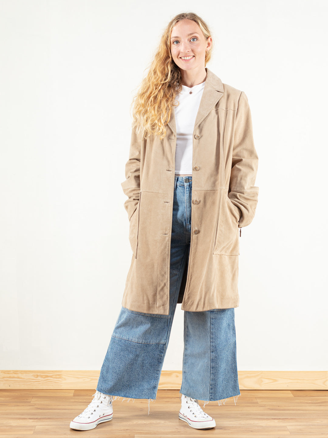 Vintage 80's Women Cowgirl Suede Coat - NorthernGrip