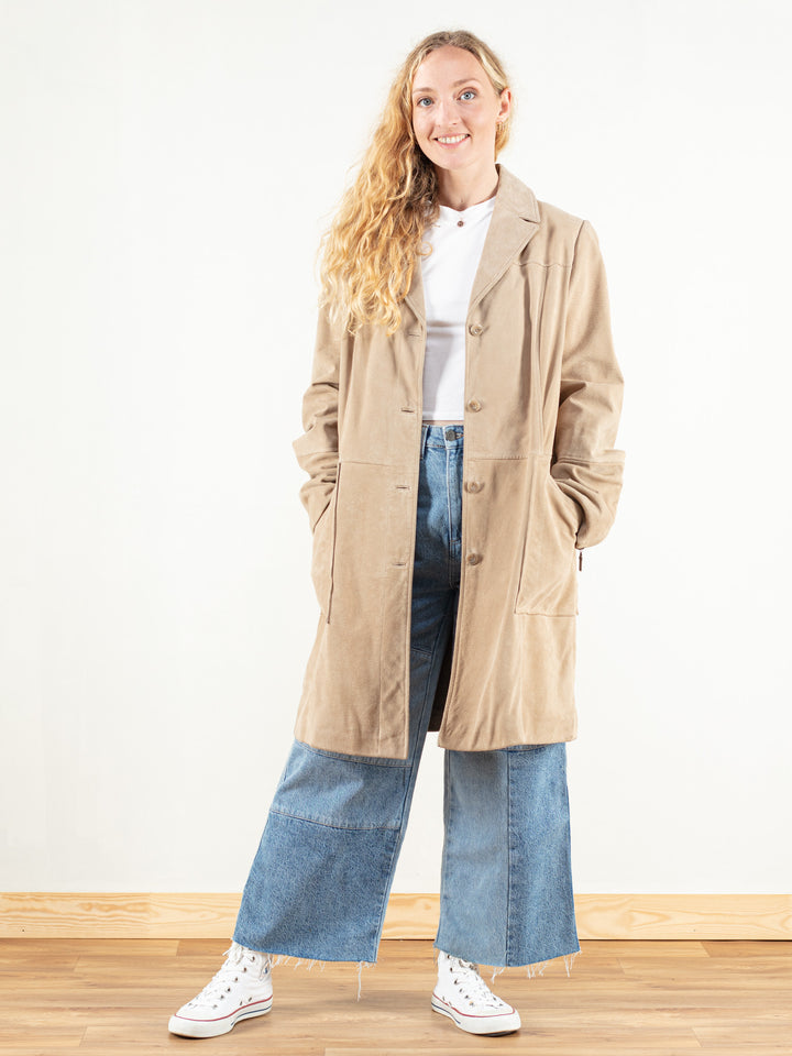 Vintage 80's Women Cowgirl Suede Coat - NorthernGrip