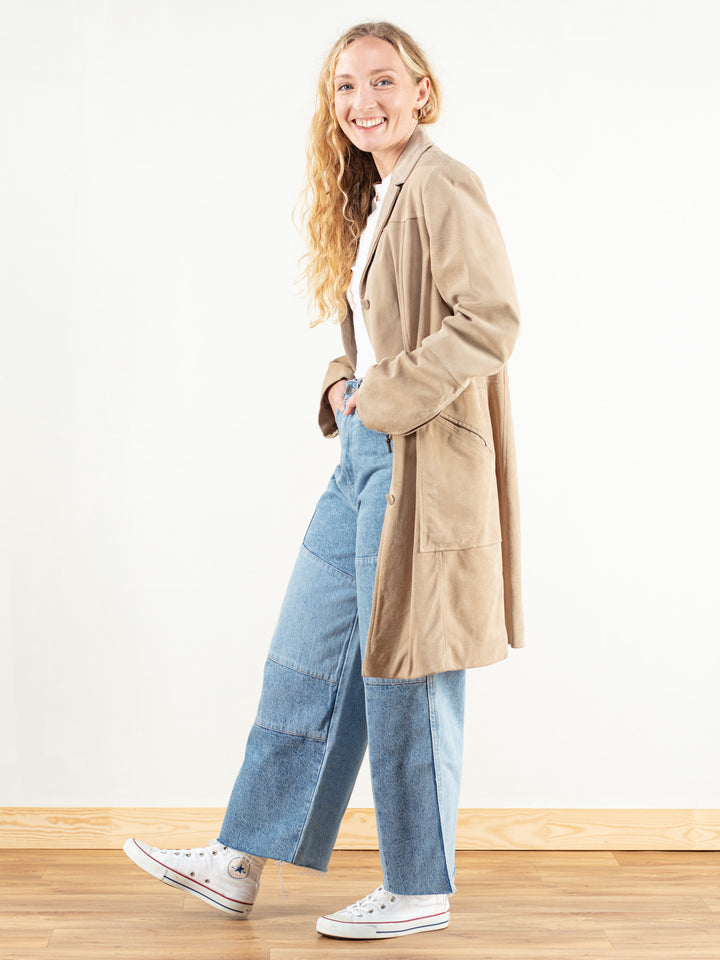 Vintage 80's Women Cowgirl Suede Coat - NorthernGrip