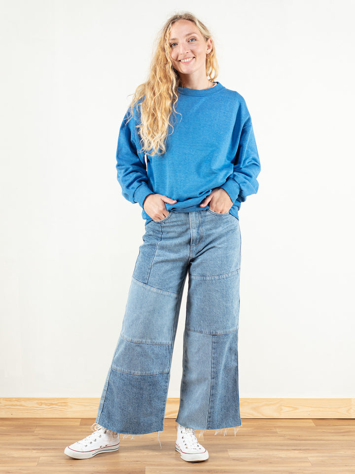 Women Vintage 90's Blue Boyfriend Sweatshirt - NorthernGrip