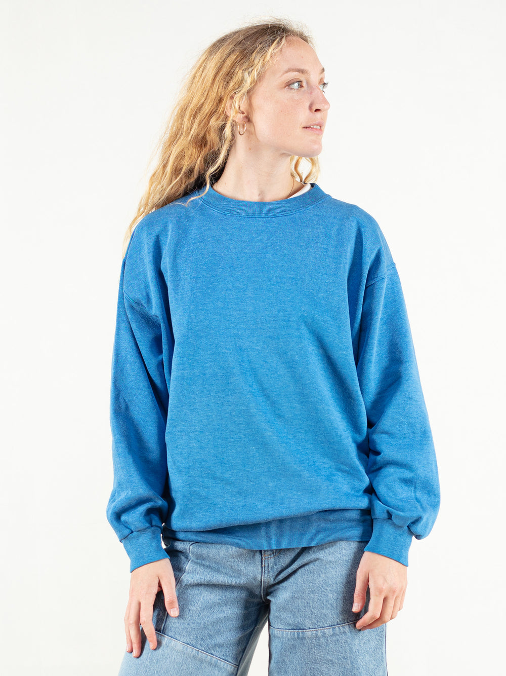 Women Vintage 90's Blue Boyfriend Sweatshirt - NorthernGrip