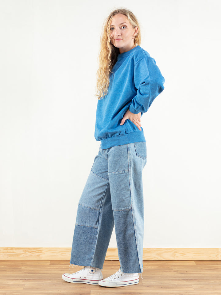 Women Vintage 90's Blue Boyfriend Sweatshirt - NorthernGrip