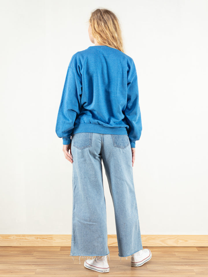 Women Vintage 90's Blue Boyfriend Sweatshirt - NorthernGrip