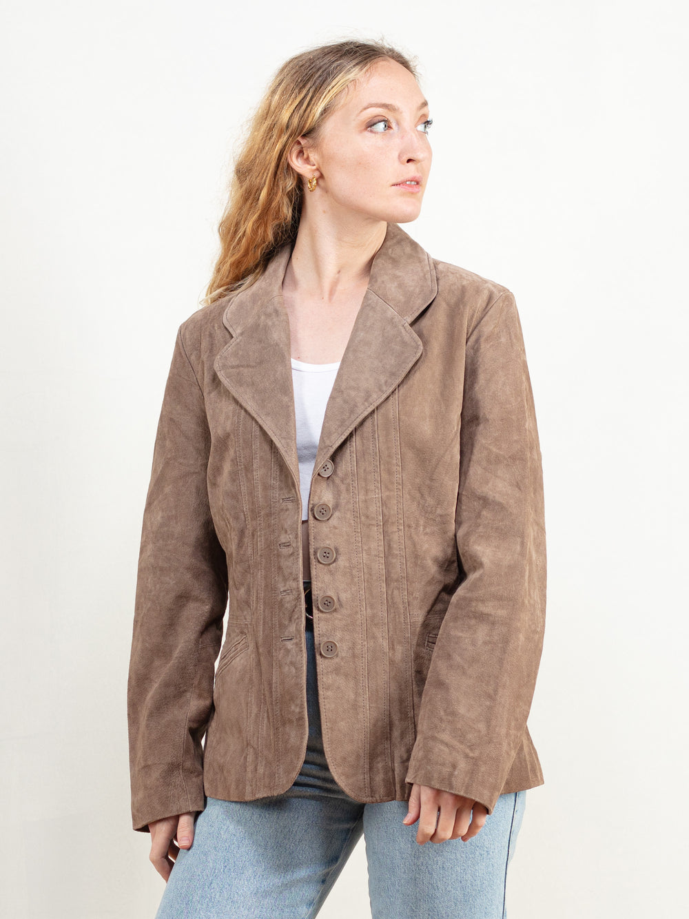 Vintage 80's Blazer Women Suede Jacket - NorthernGrip