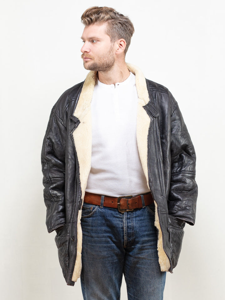 Vintage 80's Men Sheepskin Coat - NorthernGrip