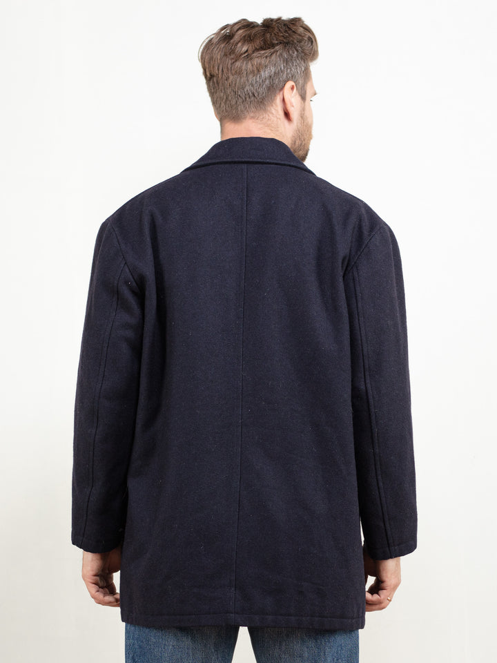 Vintage 80's Navy Blue Wool Coat - NorthernGrip
