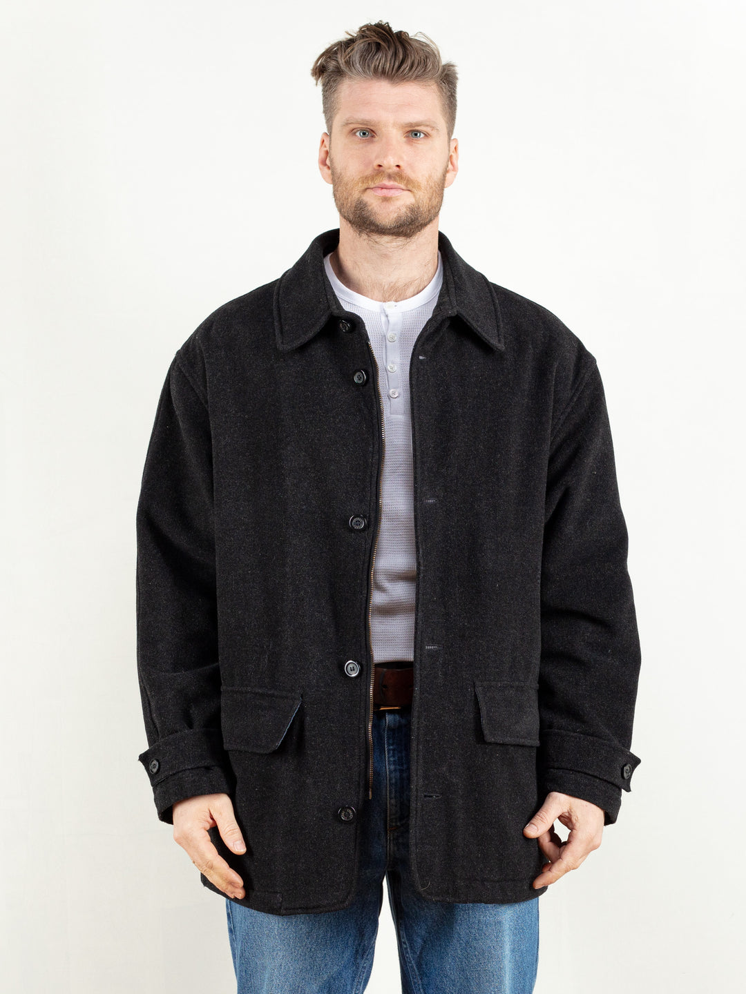 Vintage 90's Men Wool Parka Coat - NorthernGrip