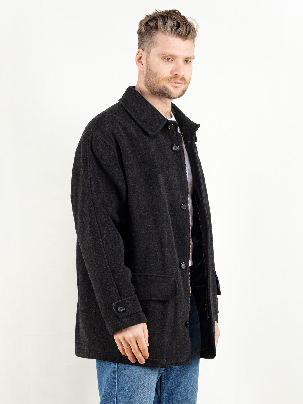 Vintage 90's Men Wool Parka Coat - NorthernGrip