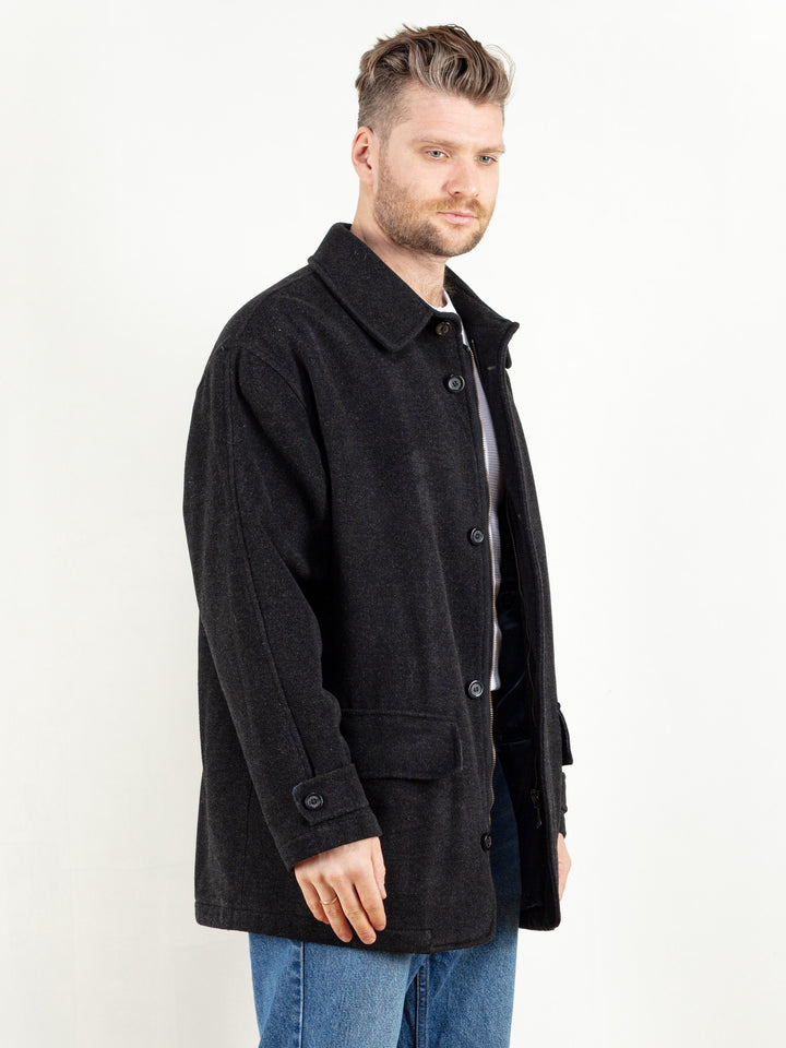 Vintage 90's Men Wool Parka Coat - NorthernGrip