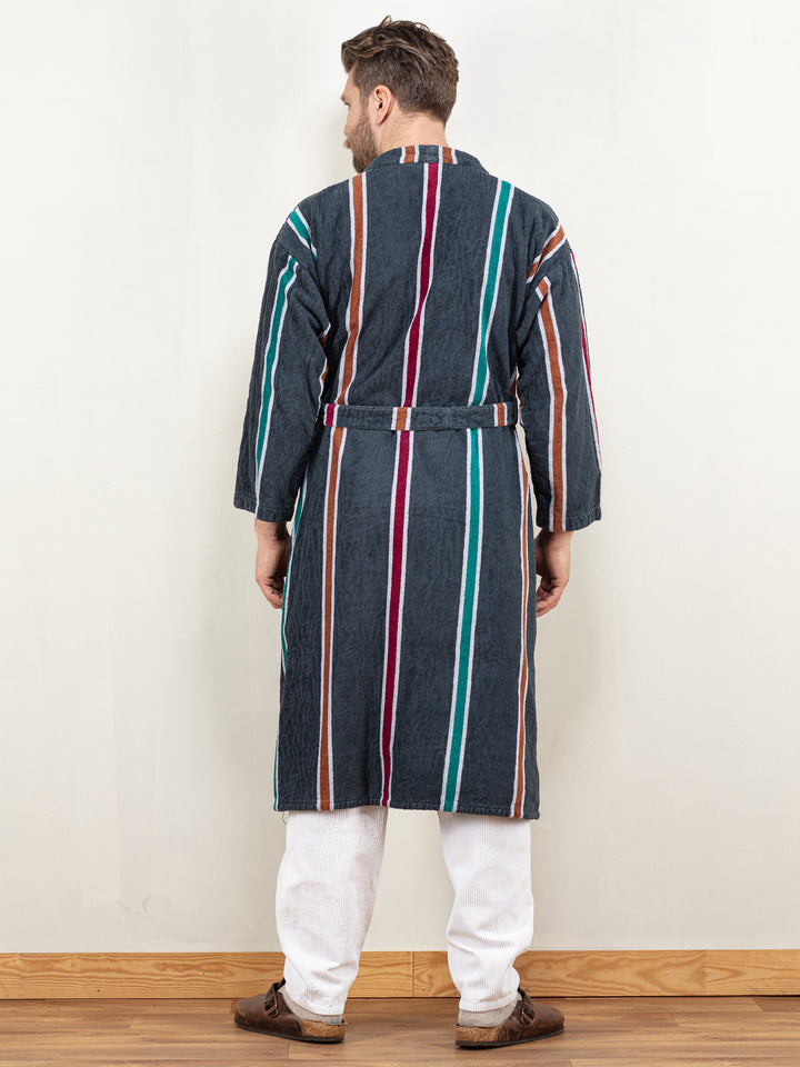 Vintage 80's Men Terry Bathrobe in Grey - NorthernGrip